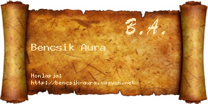 Bencsik Aura névjegykártya